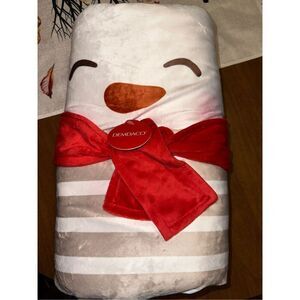 Demdaco Jolly Snowman Sherpa Throw NWT 50 x 60